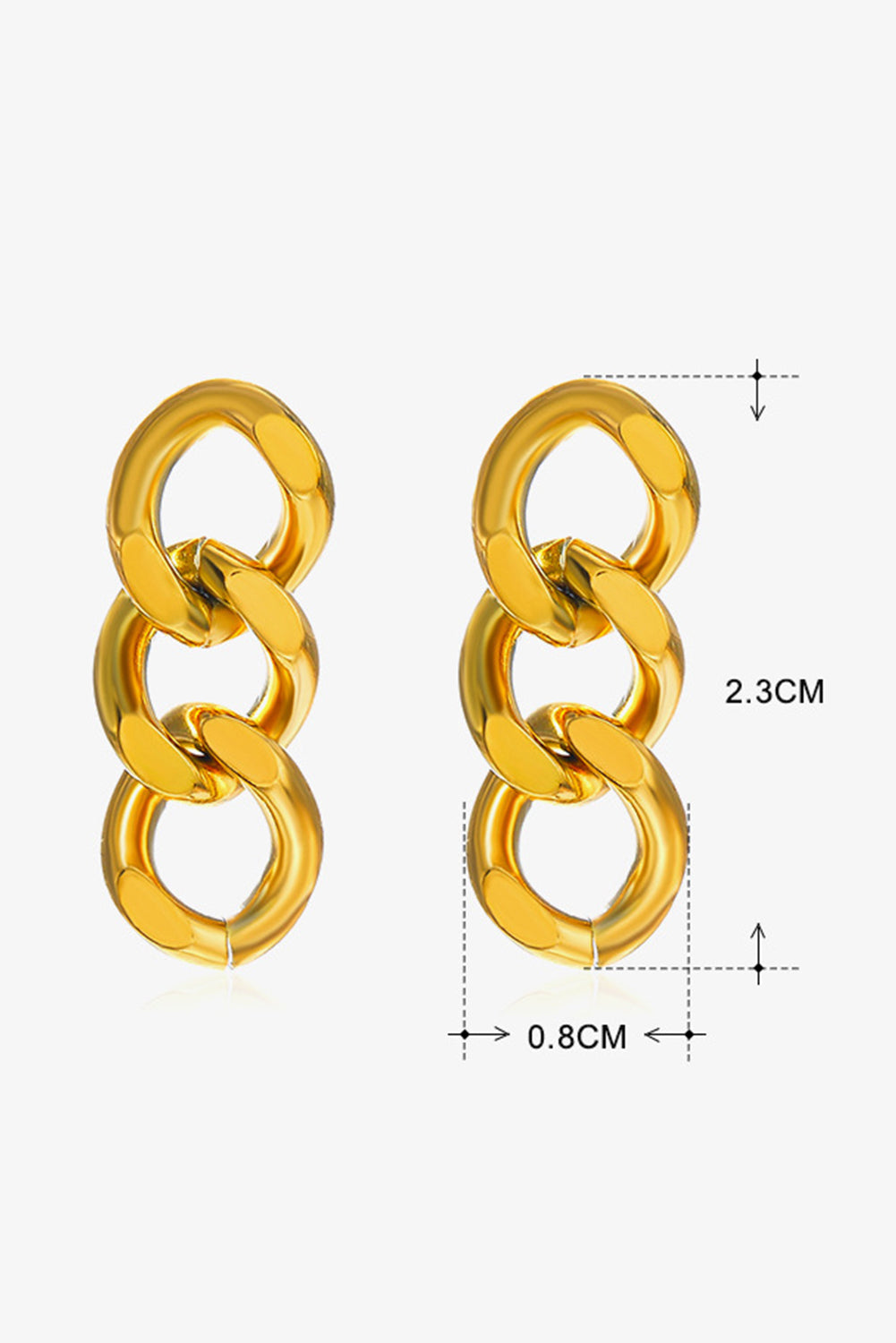 Gold Chunky Link Chain Drop Earrings