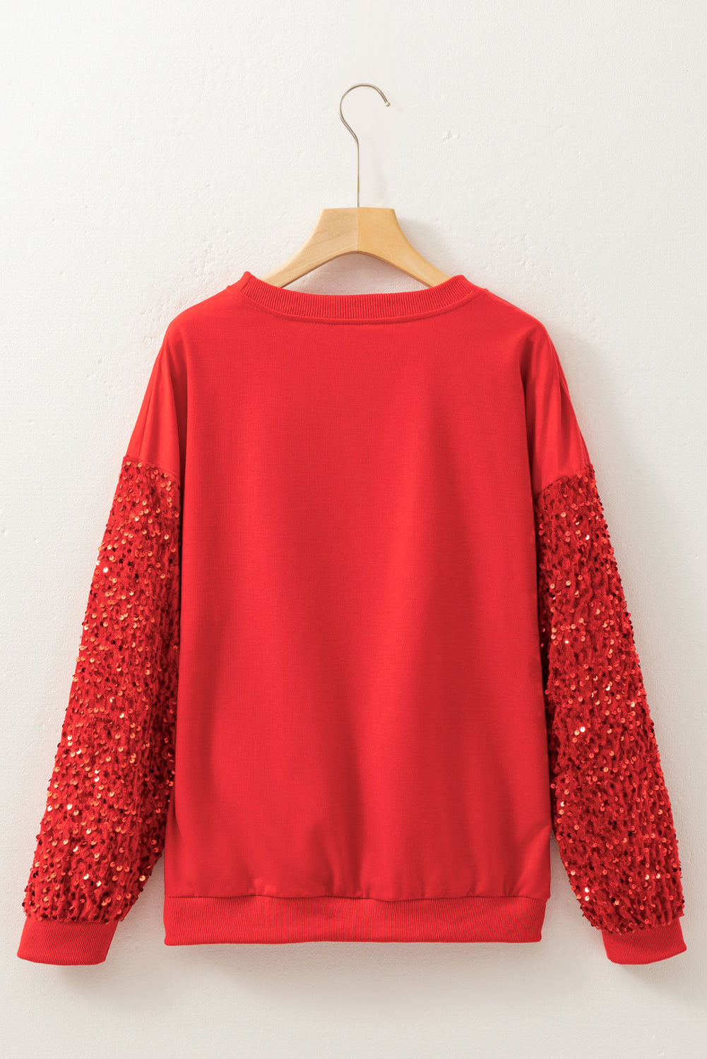 Fiery Red Sequined Santa Claus Christmas Crewneck Sweatshirt