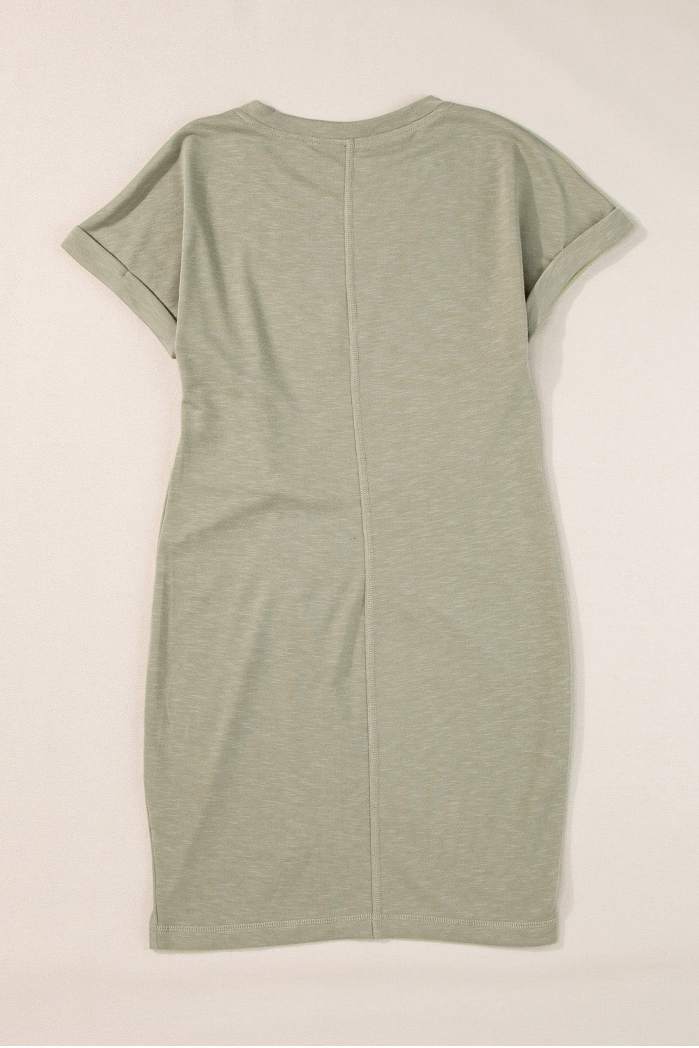 Laurel Green Folded Sleeve Twisted Mini T-Shirt Dress