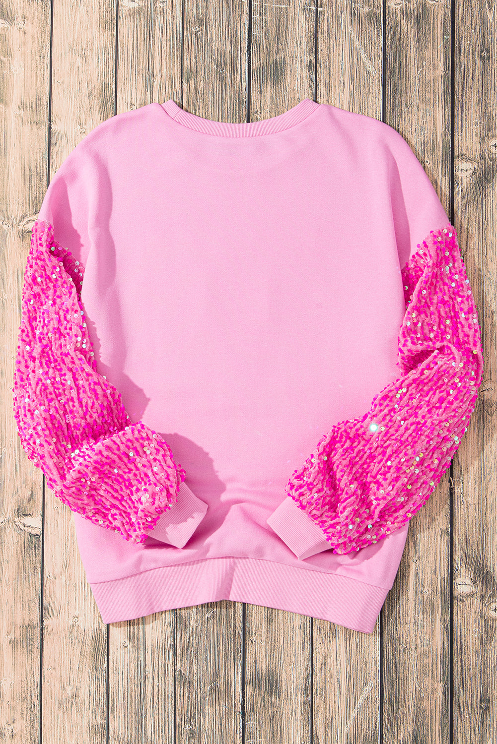 Pink Nutcracker Sequin Sleeve Graphic Sweatshirt