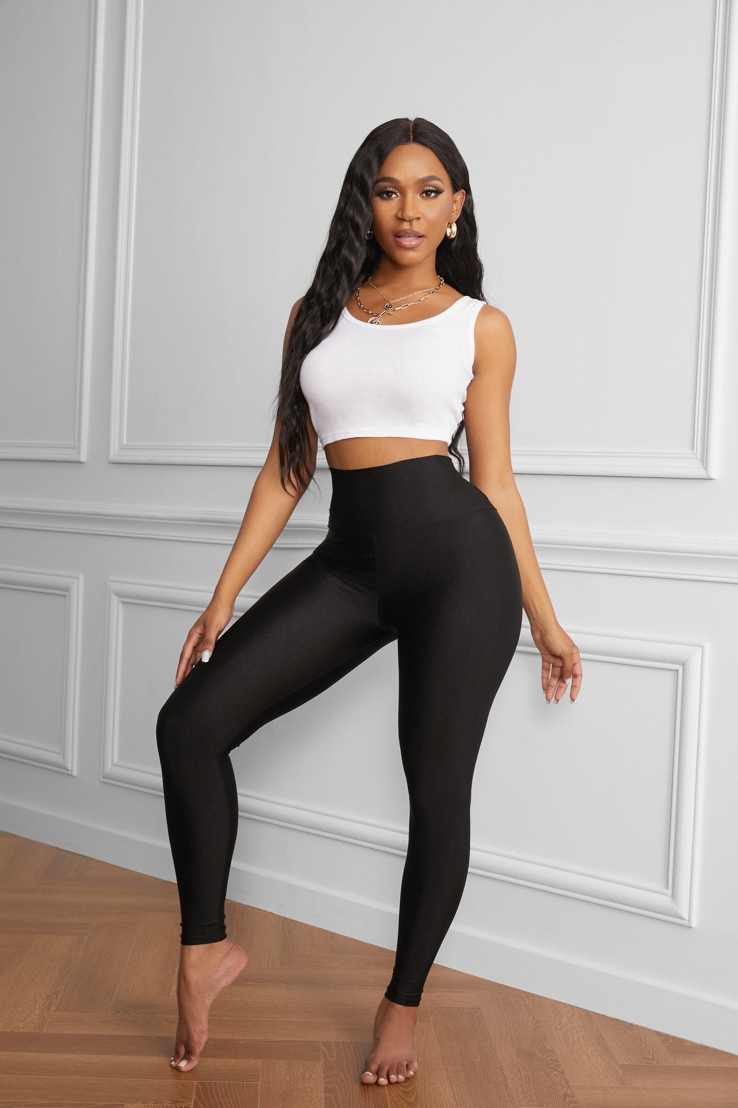 Black Waist Cincher High Rise Tight Leggings