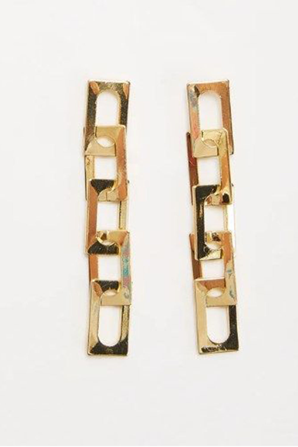 Gold Minimalist Chain Connect Alloy Dangle Earrings