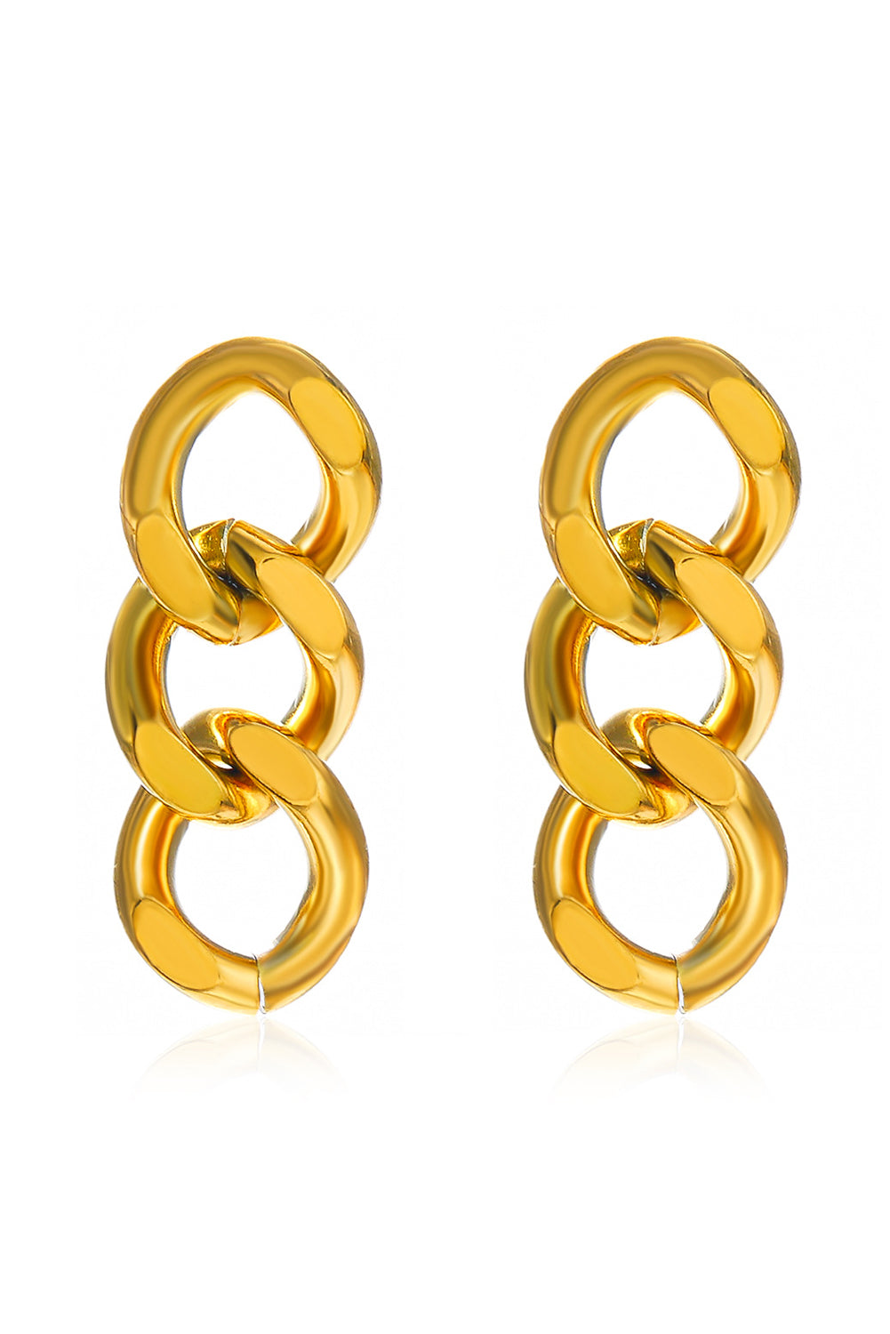 Gold Chunky Link Chain Drop Earrings